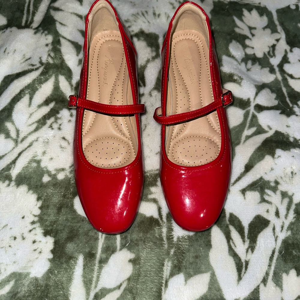 Red Mary Jane Heels Size 8.5